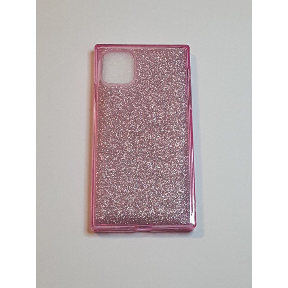 Square Glitter iPhone 11 Pink Case - Picture 1 of 5